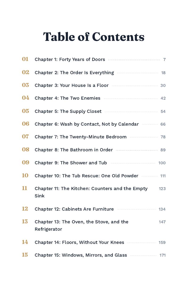 The table of contents